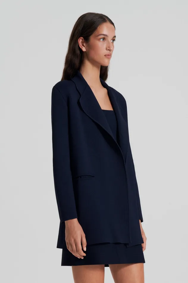 Women Scanlan Theodore CREPE KNIT LOOSE TAILORED JACKET NAVY Jackets Women Scanlan Theodore CREPE KNIT LOOSE TAILORED JACKET NAVY Jackets