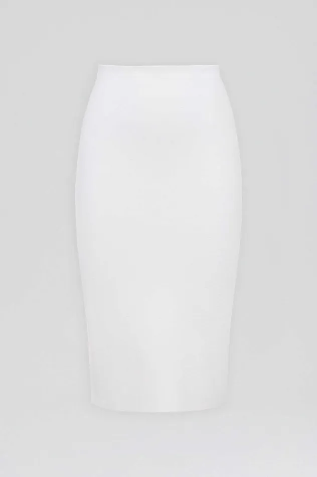 Women Scanlan Theodore CREPE KNIT PENCIL SKIRT WHITE Skirts