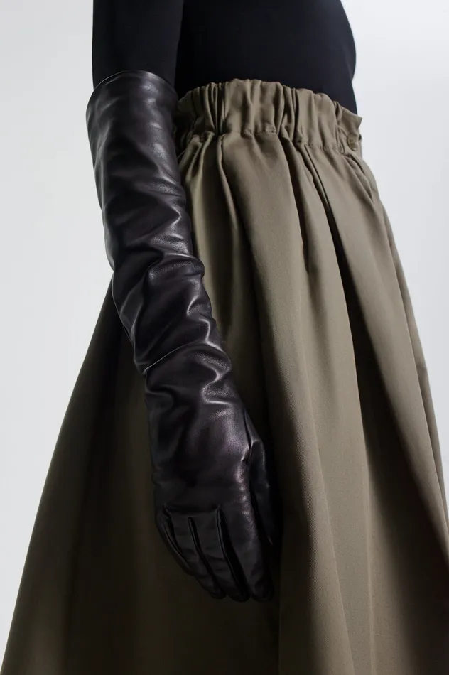 Women Scanlan Theodore LEATHER GLOVES BLACK Gloves