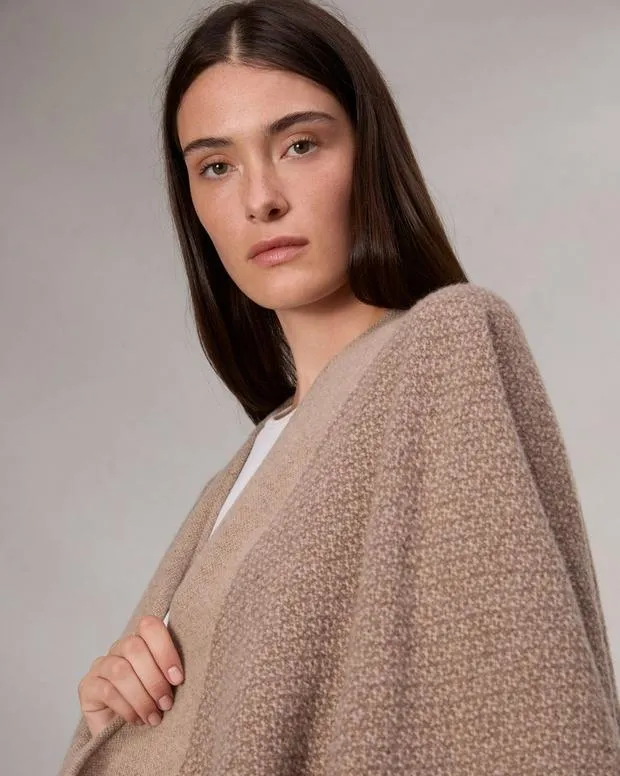 Women Scarves and Ponchos Rag and Bone Joni Reversible Poncho Walnut Biscuit