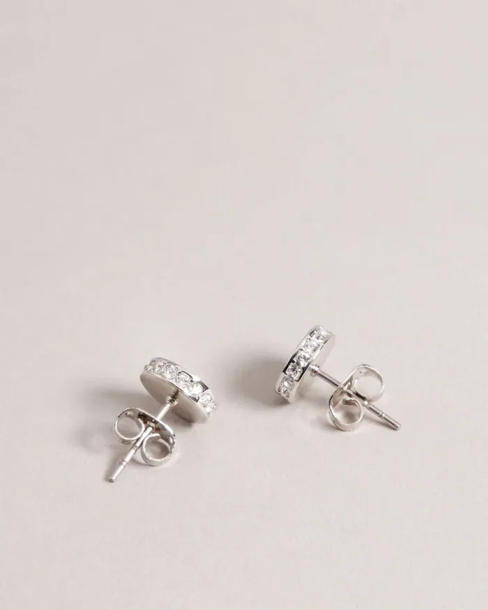 Women SEESAY 8211 Sparkle Logo Stud Earrings Silver Colour Ted Baker Jewellery