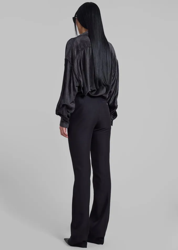 Women Serin Corduroy Shirt 8211 Black The Frankie Shop Tops