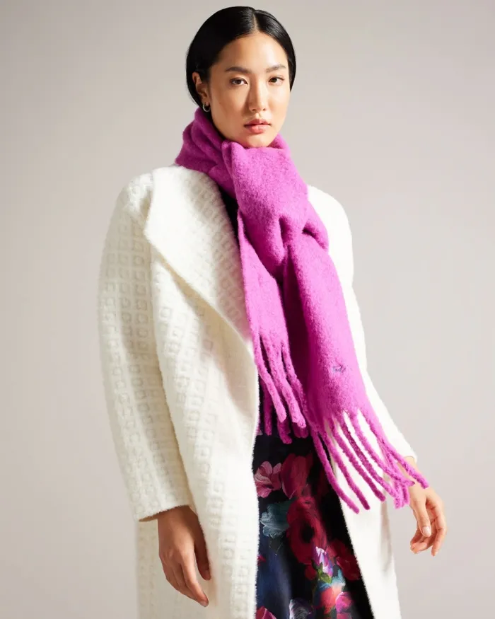 Women SHELMAS 8211 Branded Skinny Scarf Pink Ted Baker Scarves