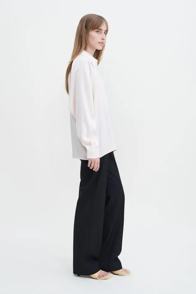 Women Shiny Pocket Blouse Cream Filippa K Shirts and Blouses