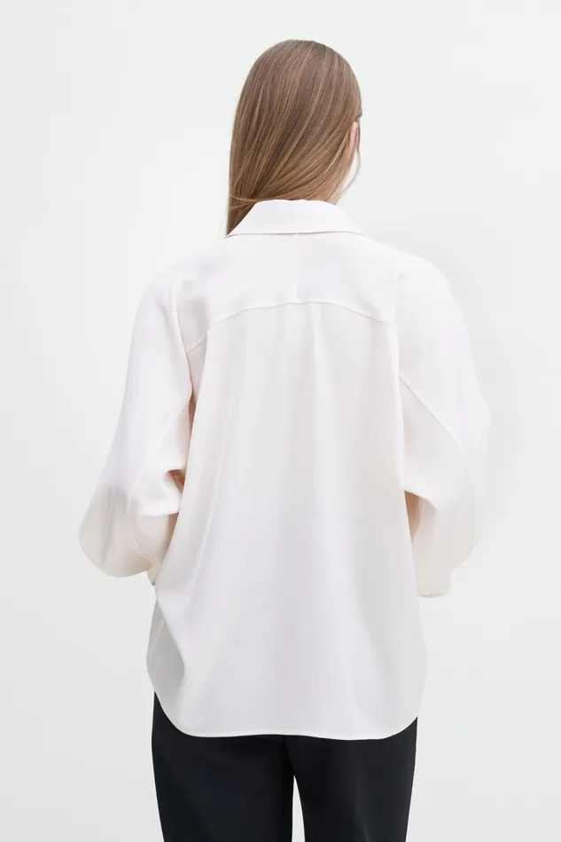 Women Shiny Pocket Blouse Cream Filippa K Shirts and Blouses