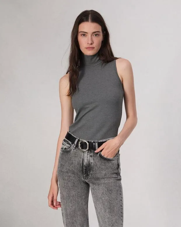 Women Shirts and Tops Rag and Bone Irina Turtleneck Tank Charcoal