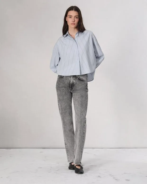 Women Shirts and Tops Rag and Bone Martha Cotton Shirt Light Blue Stripe