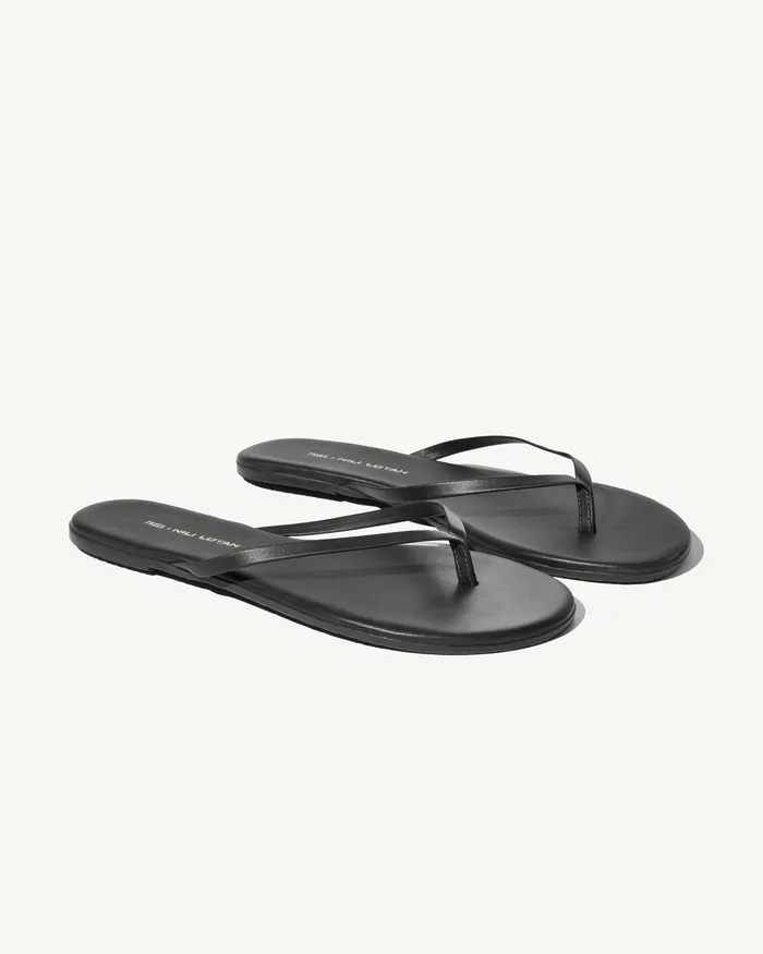 Women Shoes Nili Lotan NL X TKEES LEATHER FLIP FLOP Black