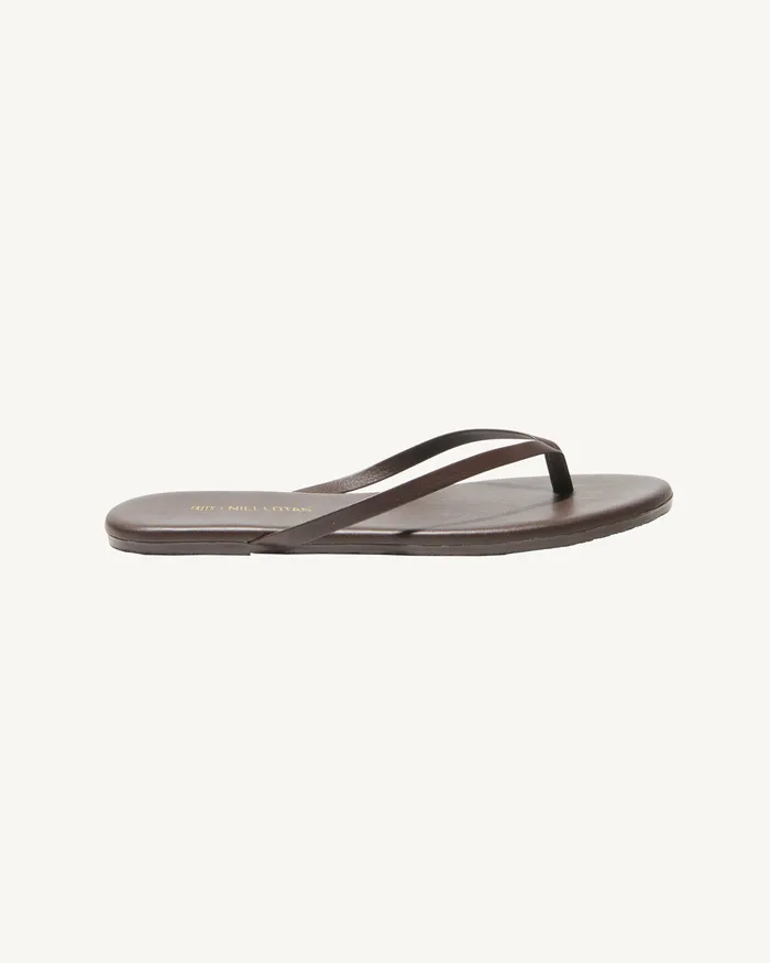 Women Shoes Nili Lotan NL X TKEES LEATHER FLIP FLOP Black