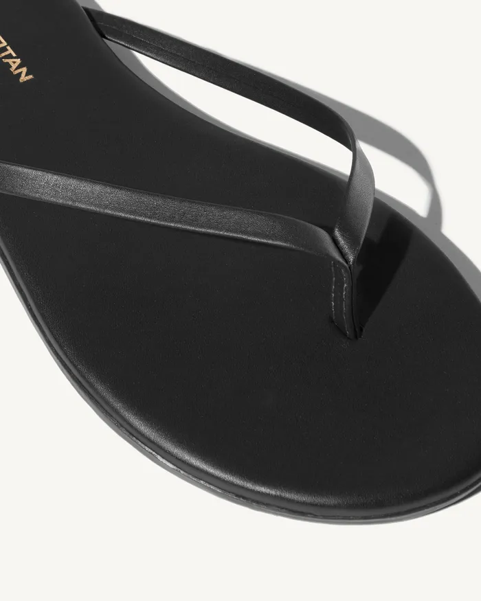 Women Shoes Nili Lotan NL X TKEES LEATHER FLIP FLOP Black