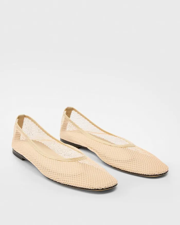 Women Shoes Theory Ballet Flat In Mesh Light Nude