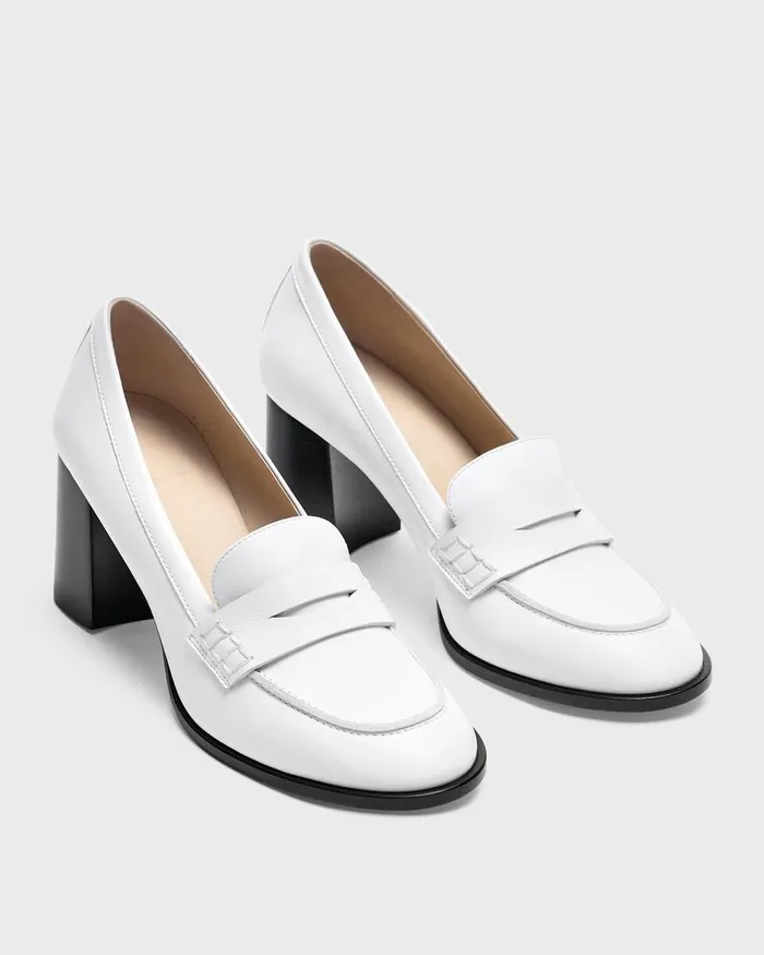 Women Shoes Theory Loafer Pump In Leather White