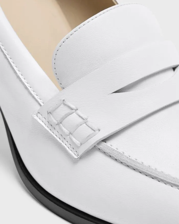 Women Shoes Theory Loafer Pump In Leather White