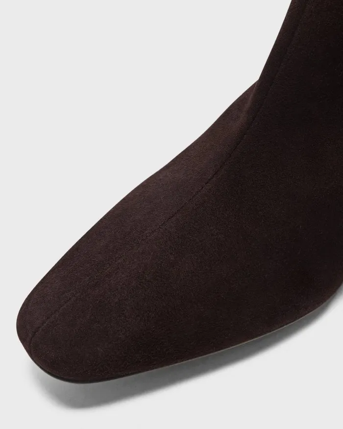 Women Shoes Theory Zip Bootie In Suede Hickory