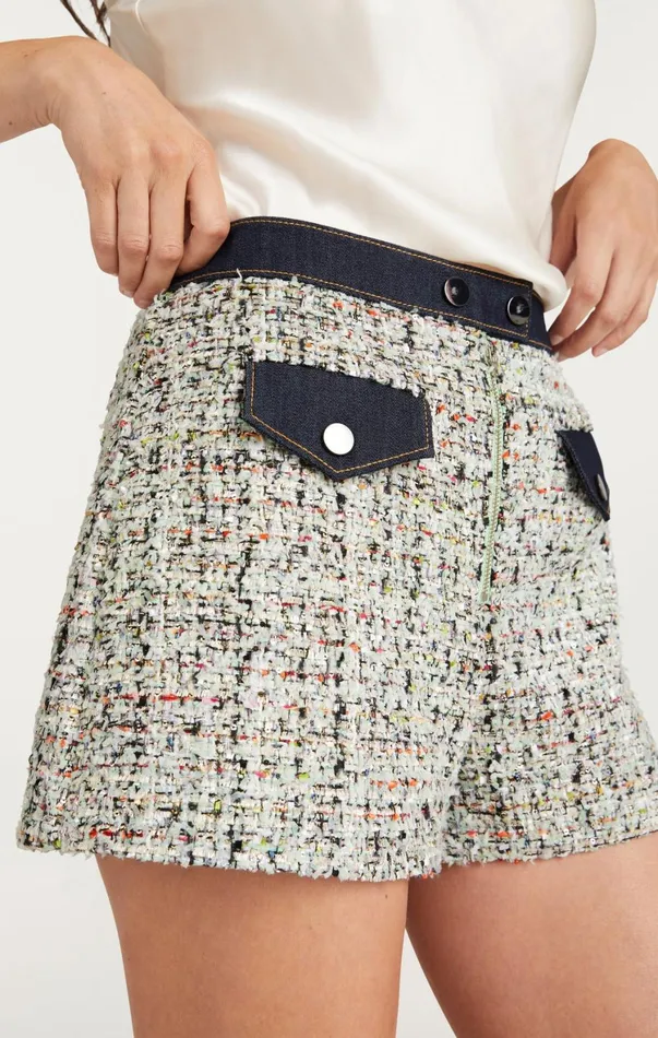 Women Shorts Cinq Sept Anya Boucle Zoe Short Patina Multi