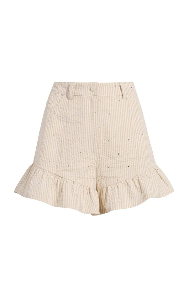 Women Shorts Cinq Sept Rhinestone Ditsy Neema Short Whiteplaster
