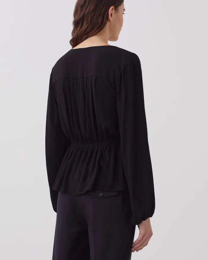 Women Silky Wrap Blouse Black Beauty Comptoir Des Cotonniers Blouses and Shirts and Tops