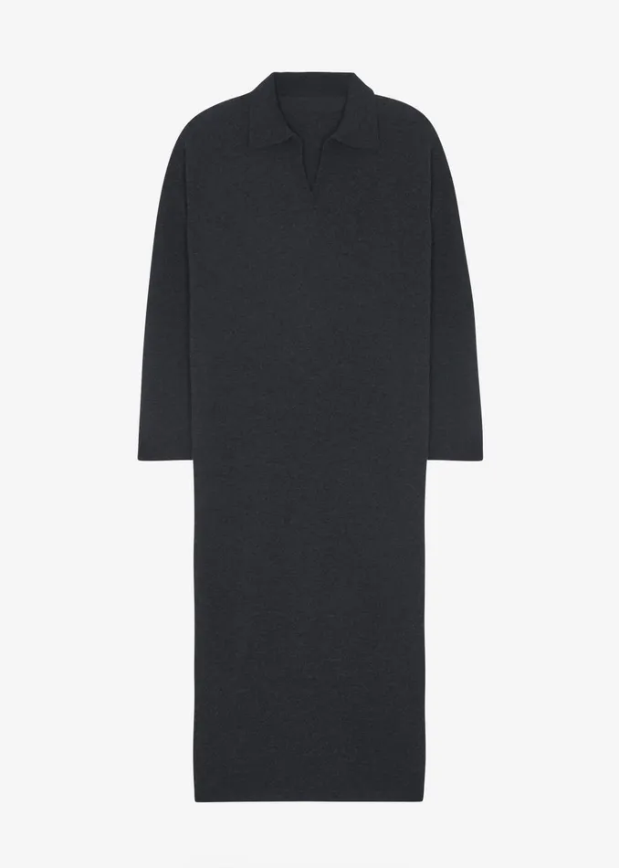 Women Siobhan Long Knit Dress 8211 Charcoal The Frankie Shop Dresses