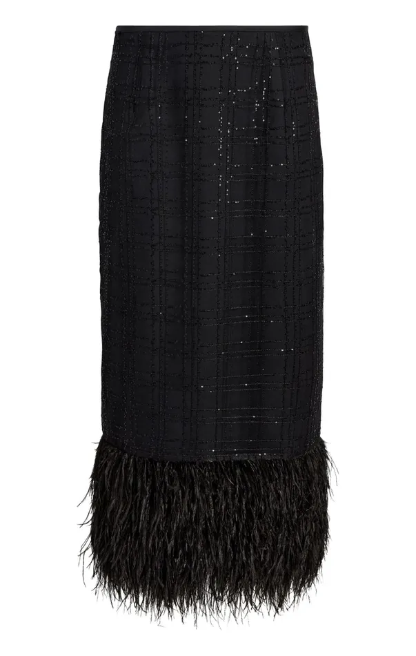 Women Skirts Cinq Sept Sequin Plaid Charisse Skirt Black