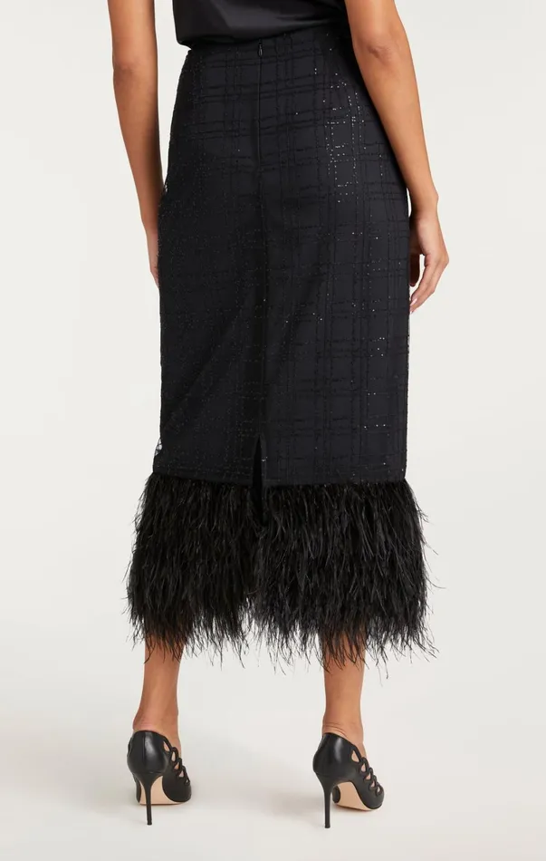 Women Skirts Cinq Sept Sequin Plaid Charisse Skirt Black