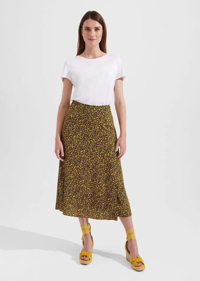 Women Skirts Hobbs Annette Skirt Chartreuse Navy