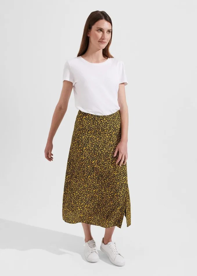 Women Skirts Hobbs Annette Skirt Chartreuse Navy