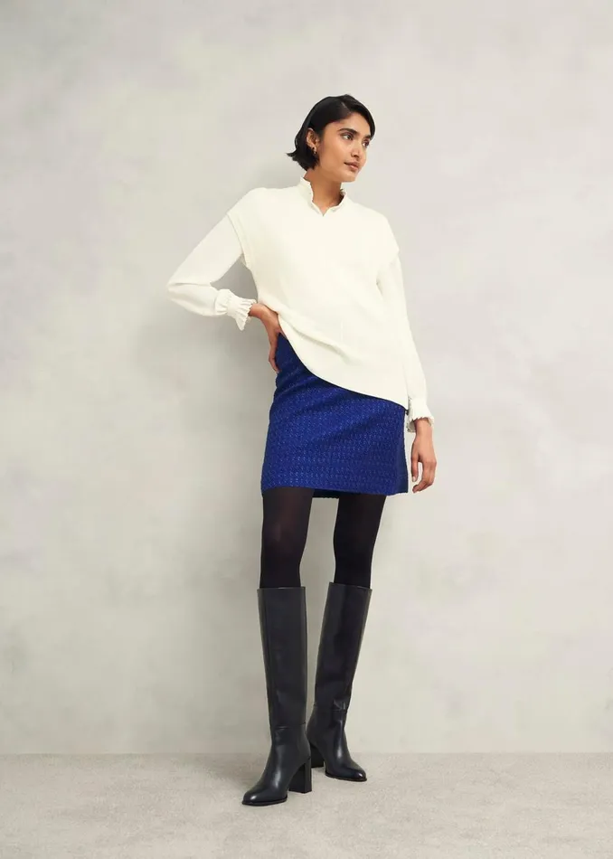 Women Skirts Hobbs Khloe Skirt With Wool Cobalt