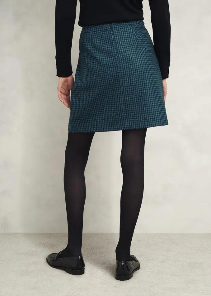 Women Skirts Hobbs Leah Wool Kilt Skirt Green Multi