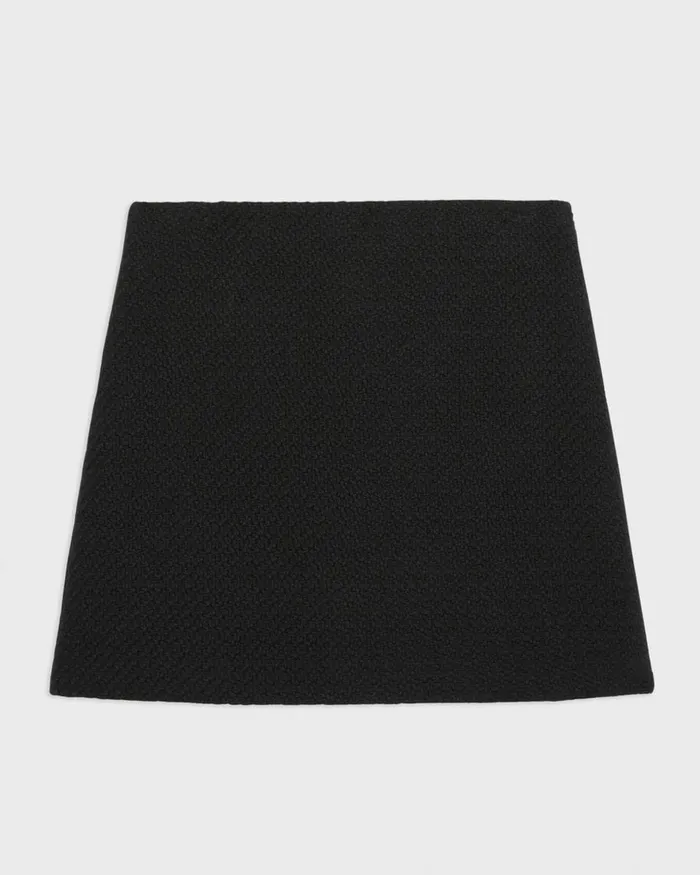 Women Skirts Theory HighWaist Mini Skirt In WoolBlend Tweed Black