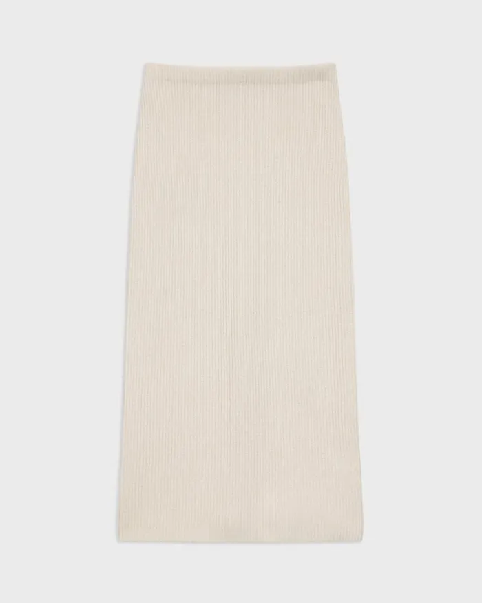 Women Skirts Theory Midi PullOn Skirt In Felted WoolCashmere Ivory