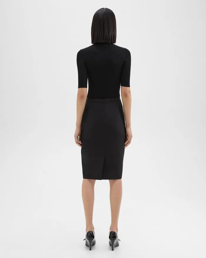 Women Skirts Theory Slim Pencil Skirt In Stretch Wool Black