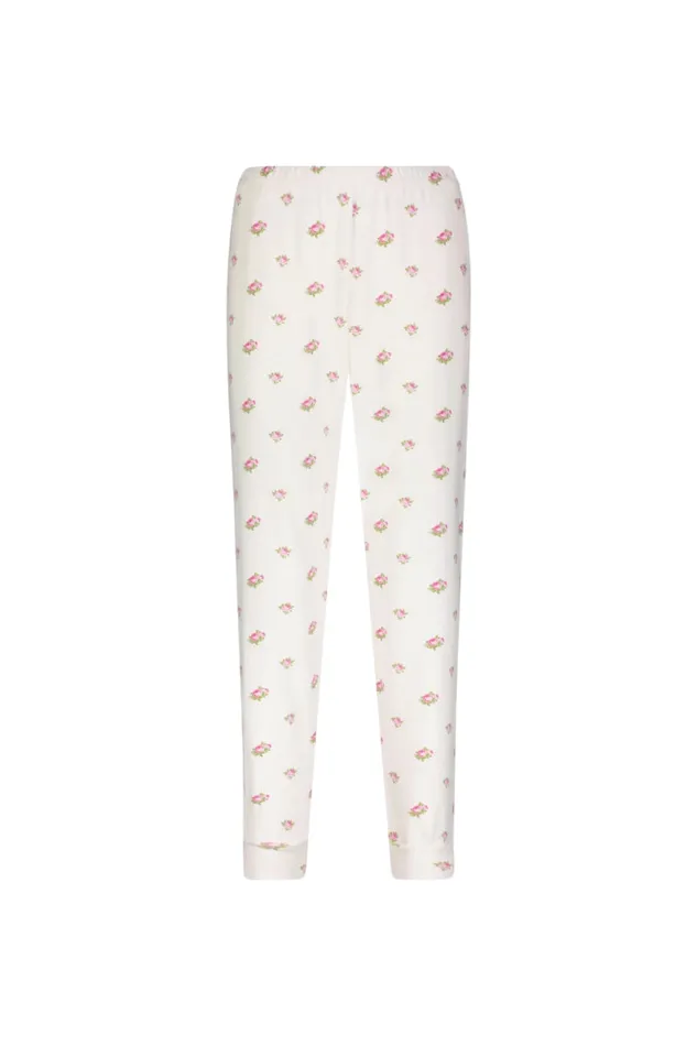 Women Sleepwear LoveShackFancy Polka Dot England Joggers Cream Vintage Rose Print