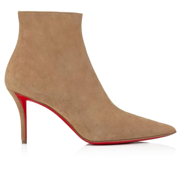 Women So Apostropha Booty 80 Mm Low Boots 8211 Veau Velours 8211 Lionne Christian Louboutin Boots