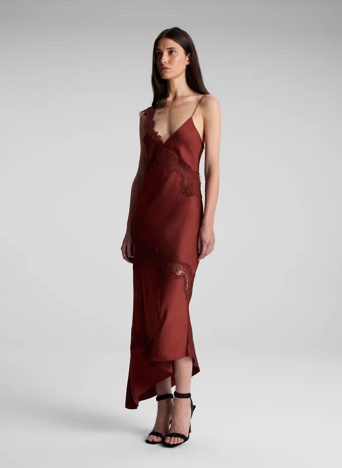 Women Stella Satin And Lace Midi Dress Bosco ALC Dresses