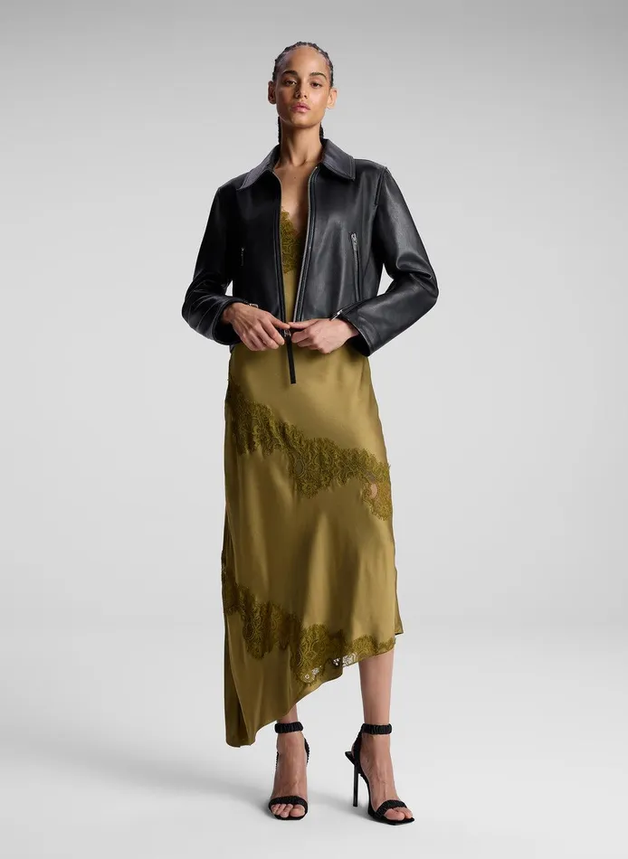 Women Stella Satin And Lace Midi Dress Pyrite ALC Dresses