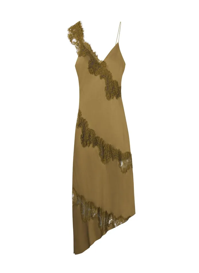 Women Stella Satin And Lace Midi Dress Pyrite ALC Dresses