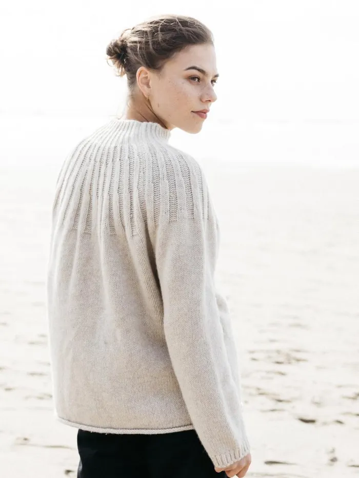 Women Stornoway Cable Yoke Jumper Oatmeal Finisterre Knitwear