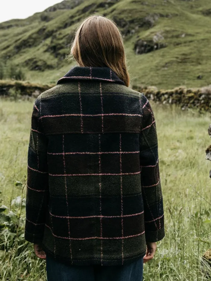 Women Stowe Blanket Jacket Black Cherry Check Finisterre Jackets Coats and Gilets Women Stowe Blanket Jacket Black Cherry Check Finisterre Jackets Coats and Gilets