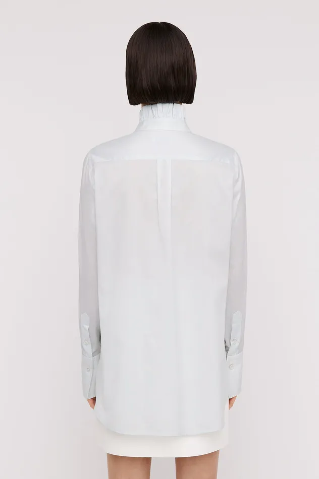 Women STRIPE RUFFLE SHIRT PALEBLUE Shirts Scanlan Theodore Women STRIPE RUFFLE SHIRT PALEBLUE Shirts Scanlan Theodore