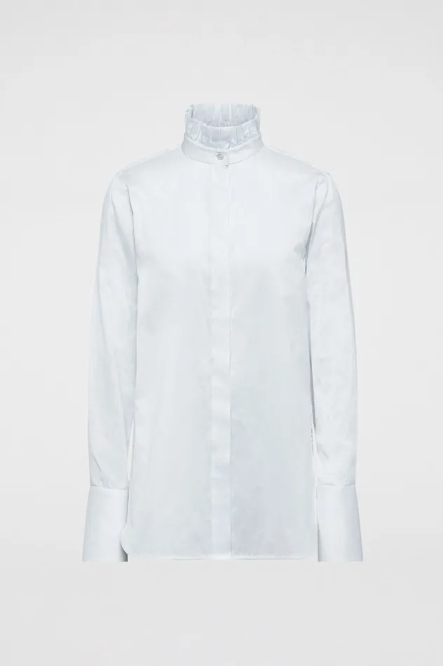 Women STRIPE RUFFLE SHIRT PALEBLUE Shirts Scanlan Theodore Women STRIPE RUFFLE SHIRT PALEBLUE Shirts Scanlan Theodore