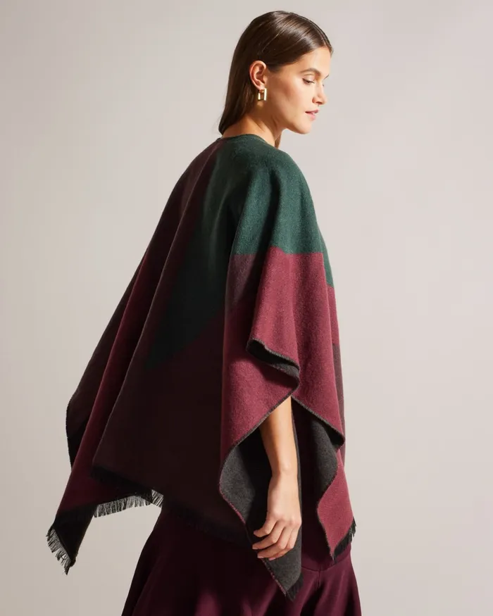 Women SUFFIA 8211 Buckle Poncho Deep Purple Ted Baker Scarves