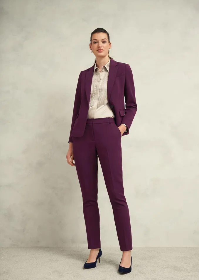 Women Suits and CoOrds Hobbs Petite Sami Trousers Warm Plum