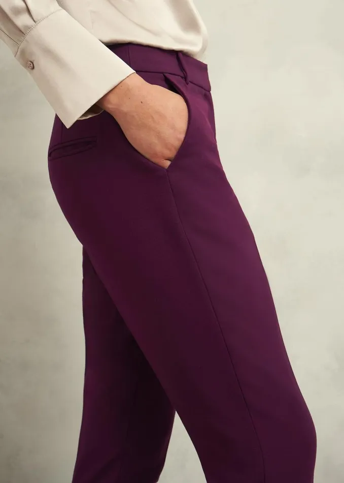 Women Suits and CoOrds Hobbs Petite Sami Trousers Warm Plum