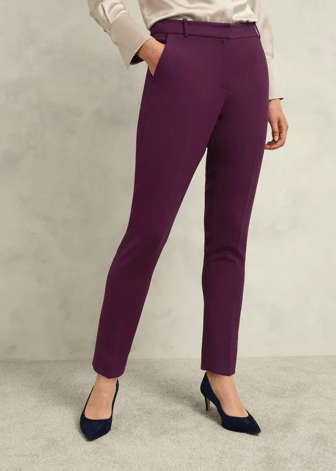 Women Suits and CoOrds Hobbs Petite Sami Trousers Warm Plum