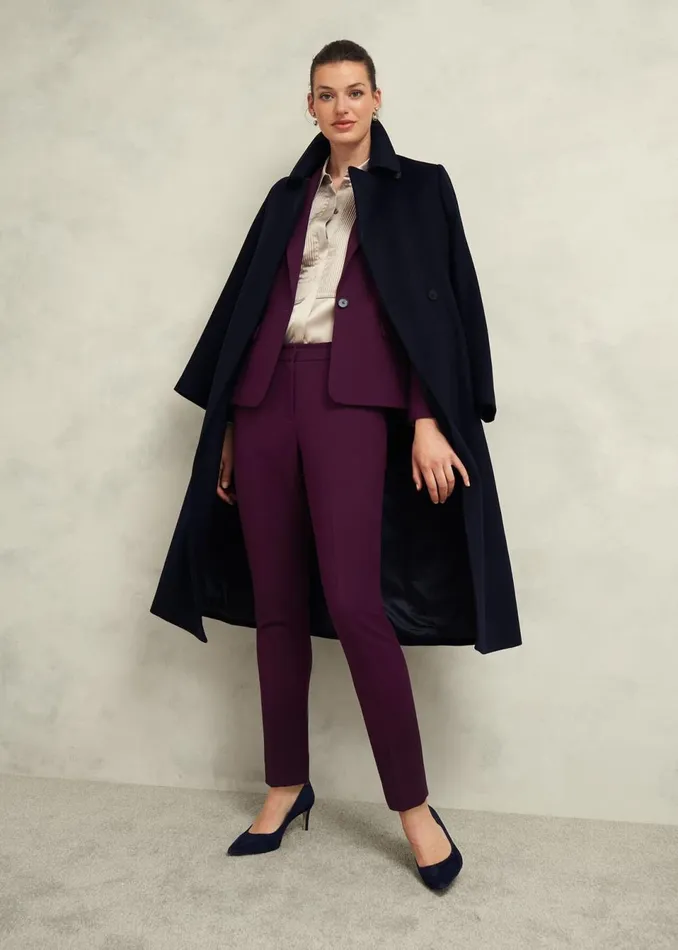Women Suits and CoOrds Hobbs Petite Sami Trousers Warm Plum