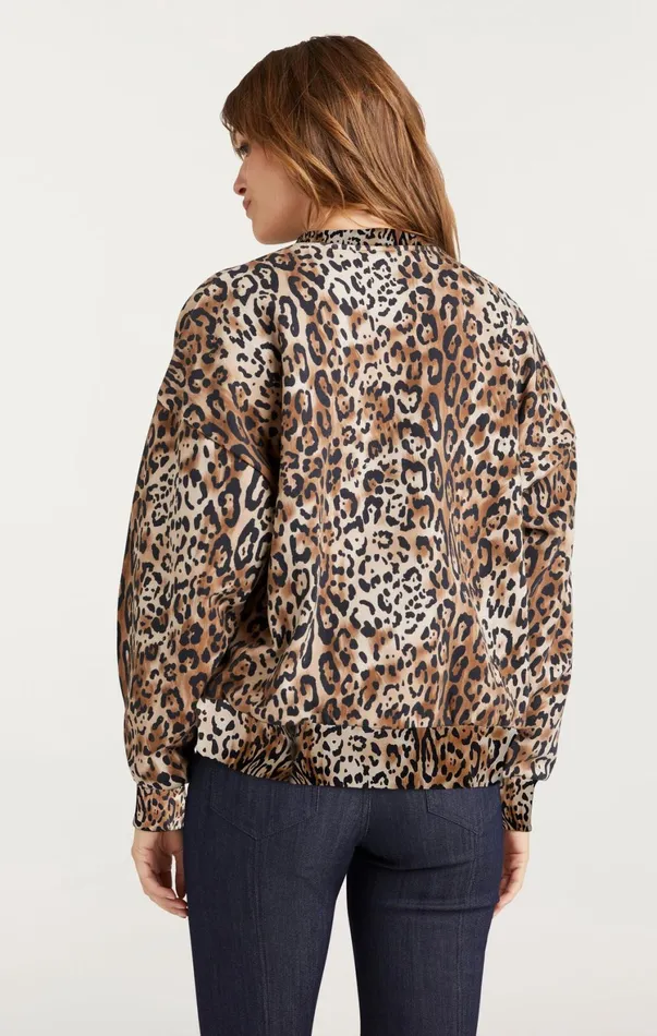 Women Sweaters and Knits Cinq Sept Leopard Amour Brandy Sweatshirt Pullover Blacksahara