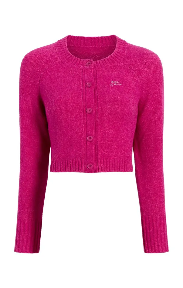 Women Sweaters and Knits Cinq Sept Oui Oui Millie Cardigan Plum Radish