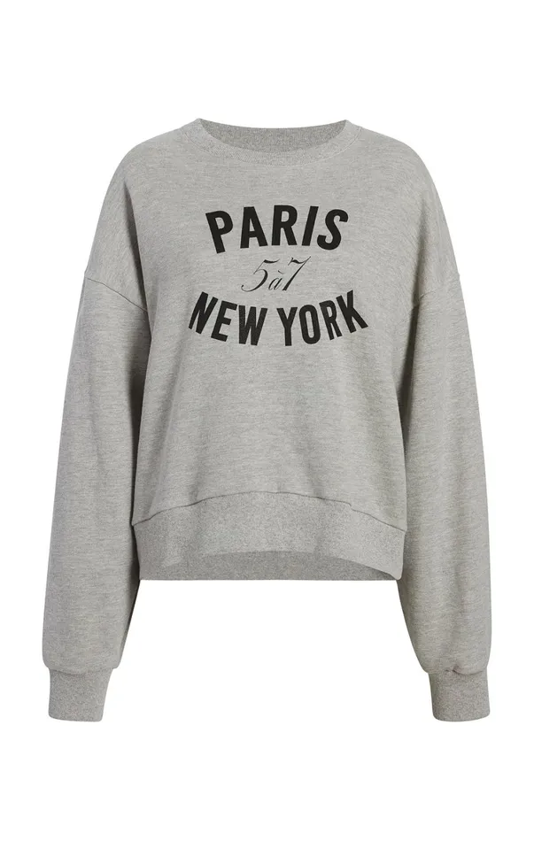 Women Sweaters and Knits Cinq Sept Paris New York Brandy Pullover Heather Greyblack
