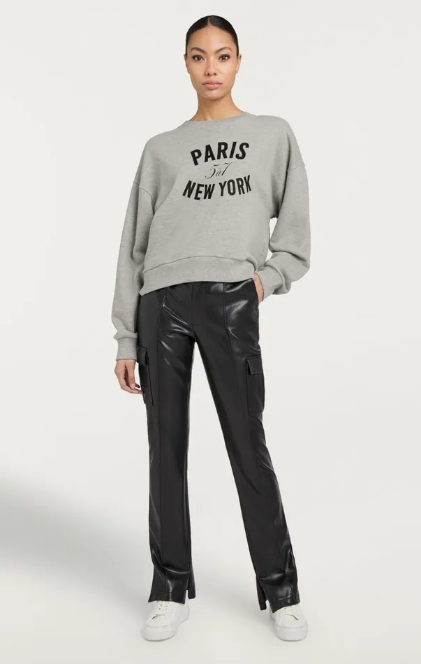 Women Sweaters and Knits Cinq Sept Paris New York Brandy Pullover Heather Greyblack