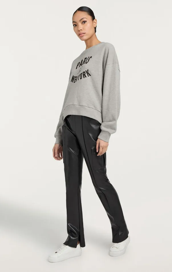 Women Sweaters and Knits Cinq Sept Paris New York Brandy Pullover Heather Greyblack